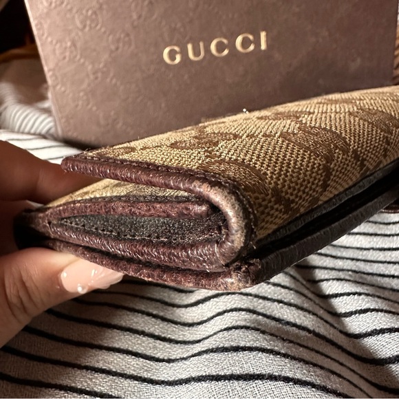 authentic brown Gucci canvas monogram long wallet - Picture 13 of 14